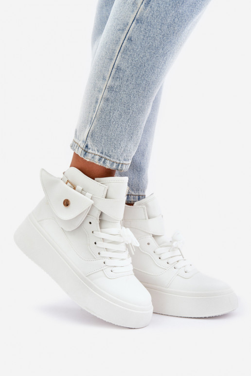 High sneakers with pouch on platform white Saramis High sneakers with pouch on platform white Saramis