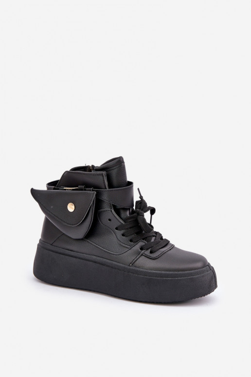 High Sneakers With Pouch On Platform Black Saramis High Sneakers With Pouch On Platform Black Saramis