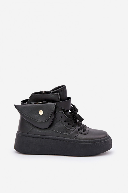 High Sneakers With Pouch On Platform Black Saramis High Sneakers With Pouch On Platform Black Saramis