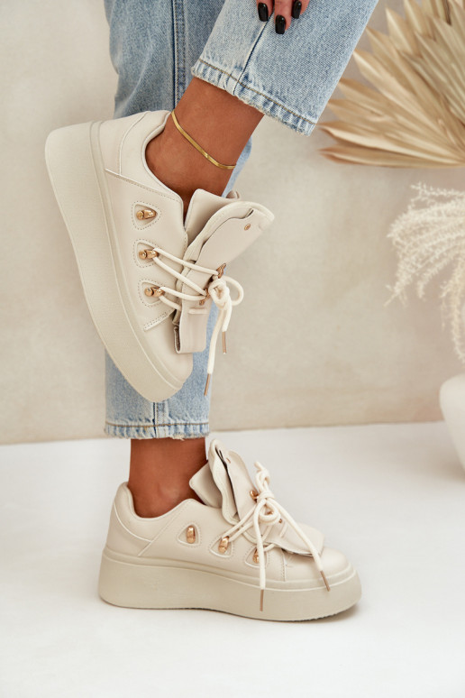 Women's Sneakers On Platform Beige Dolistana Women's Sneakers On Platform Beige Dolistana