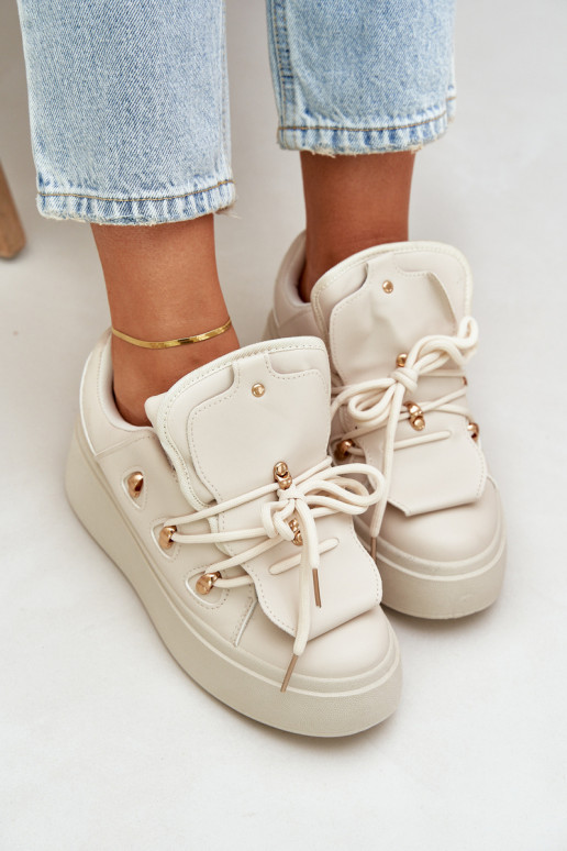 Women's Sneakers On Platform Beige Dolistana Women's Sneakers On Platform Beige Dolistana