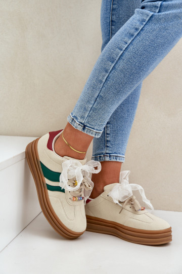 Women's Sneakers With Embellishments Beige Jariana 2