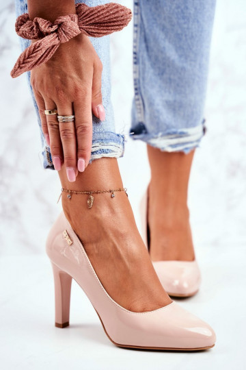 Women's Sergio Leone Varnished Stiletto Beige Campbell pumps 2