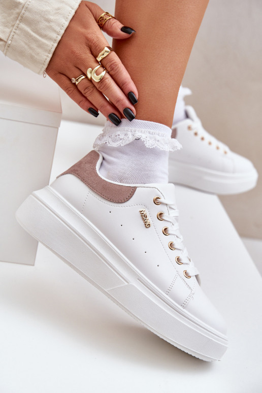 Women's Platform Sneakers Eco Leather White Lelandine Women's Platform Sneakers Eco Leather White Lelandine