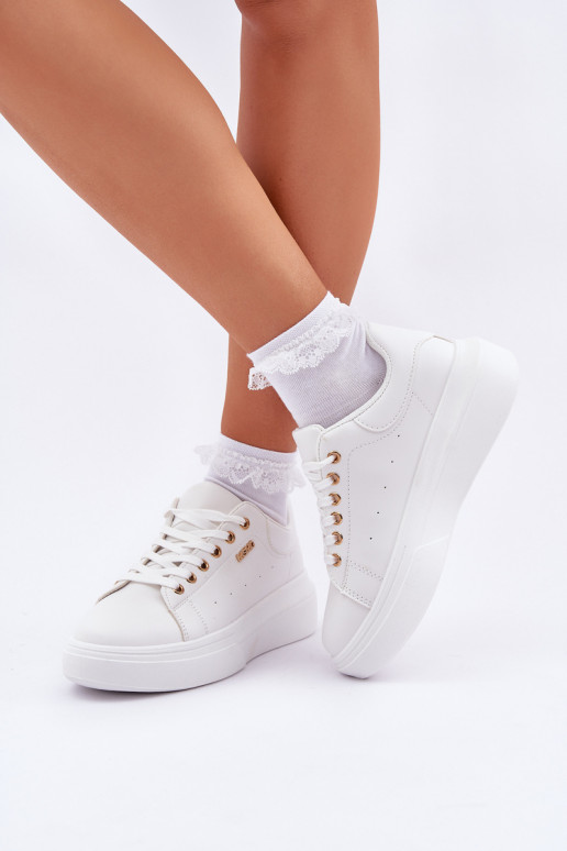 Women's Platform Sneakers Eco Leather White Lelandine Women's Platform Sneakers Eco Leather White Lelandine