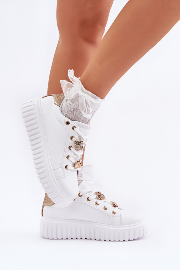 Women's sneakers with embellishments white Grelesi 2