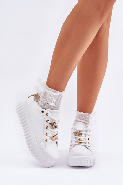 Women's sneakers with embellishments white Grelesi Women's sneakers with embellishments white Grelesi