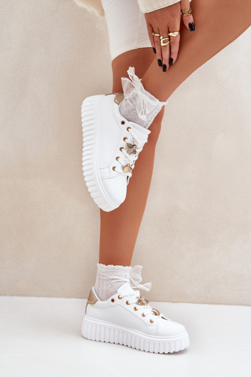 Women's sneakers with embellishments white Grelesi Women's sneakers with embellishments white Grelesi