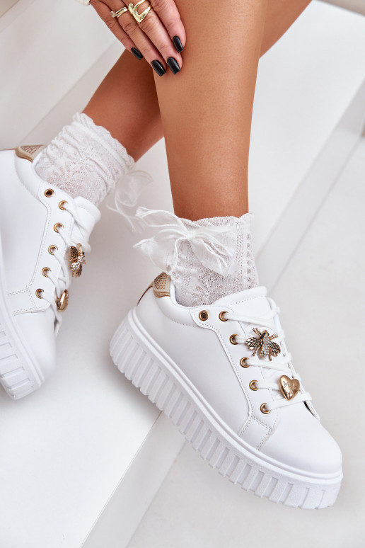 Women's sneakers with embellishments white Grelesi Women's sneakers with embellishments white Grelesi
