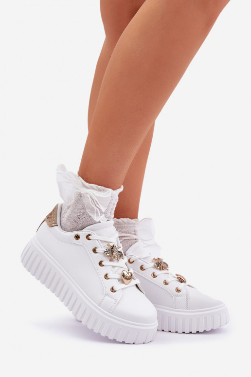 Women's sneakers with embellishments white Grelesi Women's sneakers with embellishments white Grelesi
