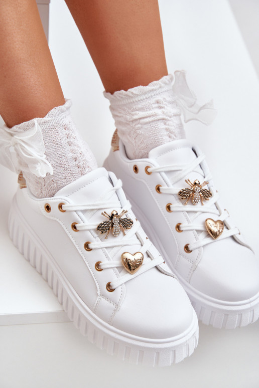 Women's sneakers with embellishments white Grelesi Women's sneakers with embellishments white Grelesi