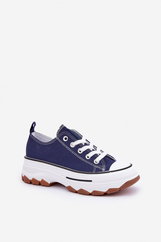 Low Women's Sneakers On Platform Navy Aradwin Low Women's Sneakers On Platform Navy Aradwin