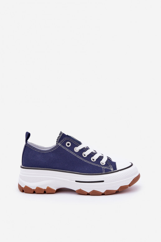 Low Women's Sneakers On Platform Navy Aradwin Low Women's Sneakers On Platform Navy Aradwin