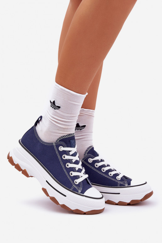 Low Women's Sneakers On Platform Navy Aradwin Low Women's Sneakers On Platform Navy Aradwin