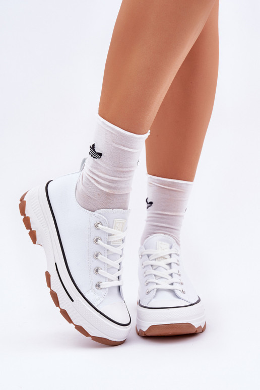 Low Women's Sneakers On Platform White Aradwin Low Women's Sneakers On Platform White Aradwin