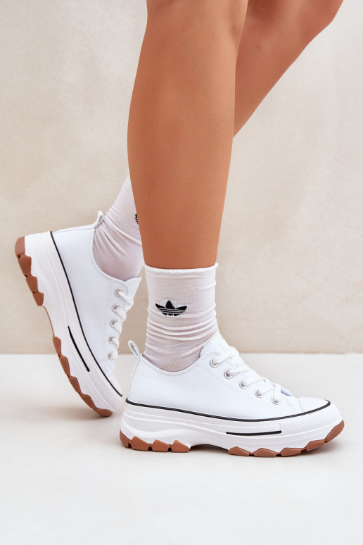 Low Women's Sneakers On Platform White Aradwin Low Women's Sneakers On Platform White Aradwin