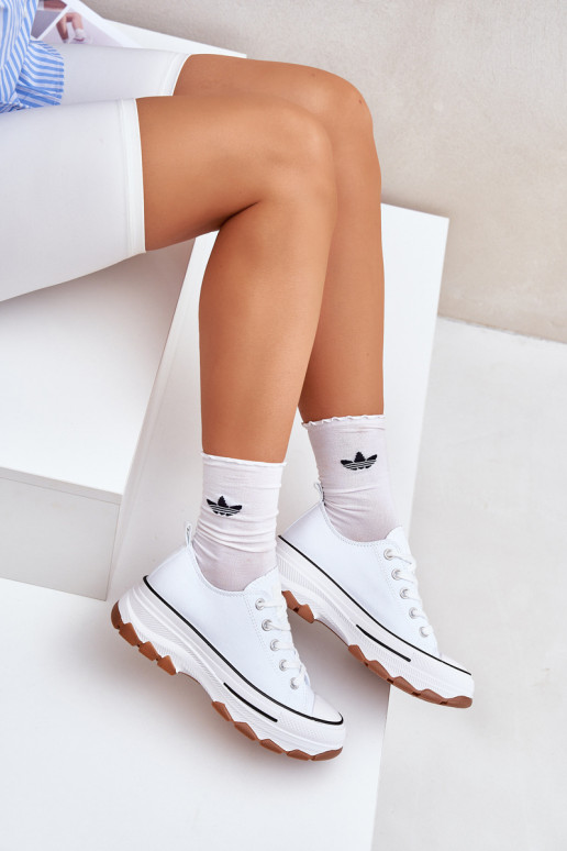 Low Women's Sneakers On Platform White Aradwin Low Women's Sneakers On Platform White Aradwin
