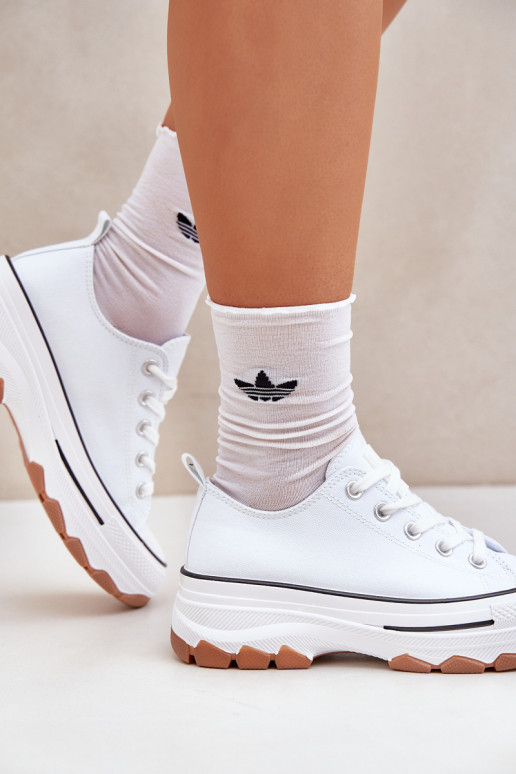 Low Women's Sneakers On Platform White Aradwin Low Women's Sneakers On Platform White Aradwin