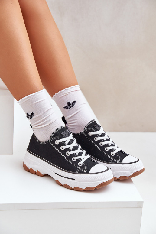 Low Women's Sneakers On Platform Black Aradwin Low Women's Sneakers On Platform Black Aradwin