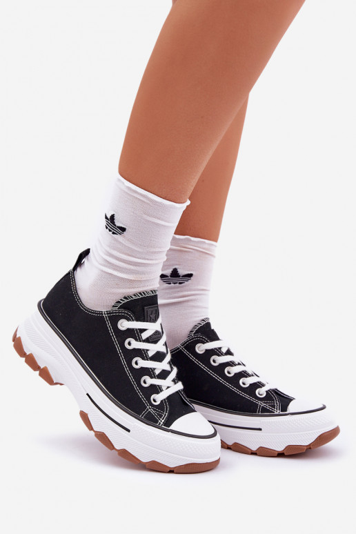 Low Women's Sneakers On Platform Black Aradwin Low Women's Sneakers On Platform Black Aradwin