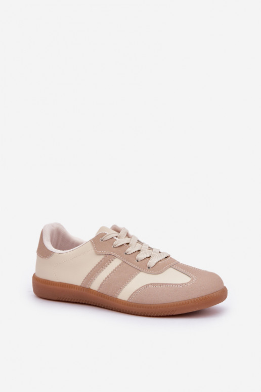 Low Women's Sneakers Made Of Eco Leather Beige Nonalorin