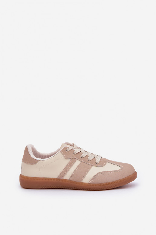 Low Women's Sneakers Made Of Eco Leather Beige Nonalorin