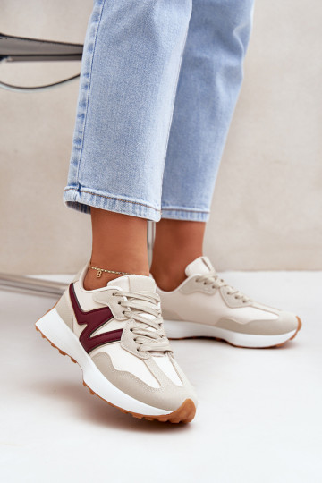 Women's Sports Shoes Sneakers Beige-Red Britma 2