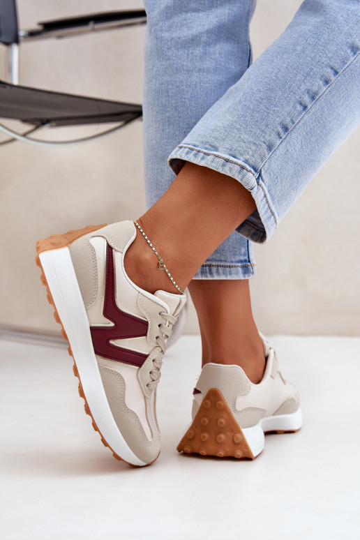 Women's Sports Shoes Sneakers Beige-Red Britma