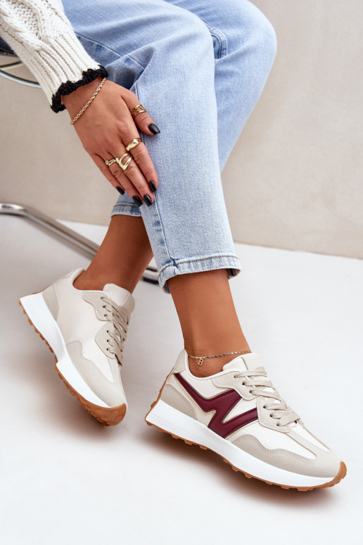 Women's Sports Shoes Sneakers Beige-Red Britma