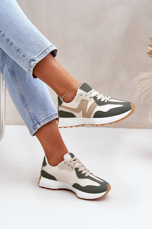 Women's Sports Shoes Sneakers Beige-Green Britma