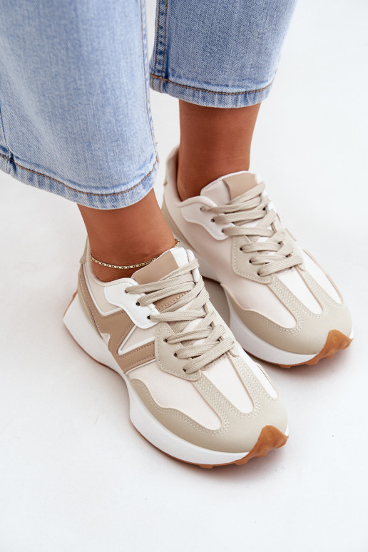 Buty Sportowe Sneakersy Damskie Beżowe Britma Buty Sportowe Sneakersy Damskie Beżowe Britma