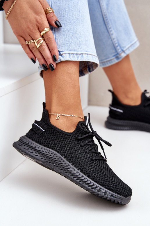 Mesh Slip-On Sports Shoes Women Black Harice