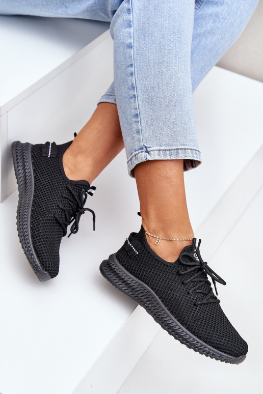 Mesh Slip-On Sports Shoes Women Black Harice