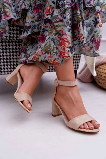 Women's Stiletto Sandals Suede Beige Lexi 2