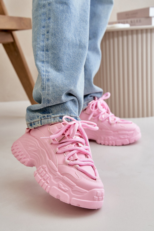 Women's Sneakers on Chunky Sole Pink...
