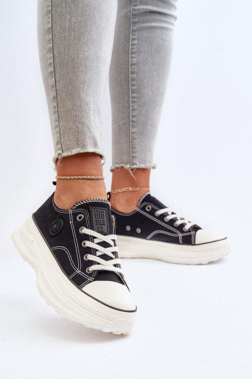 Damskie Trampki Na Masywnej Podeszwie Big Star NN274125 Czarne