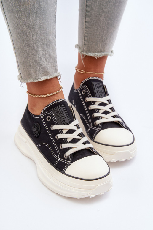 Damskie Trampki Na Masywnej Podeszwie Big Star NN274125 Czarne