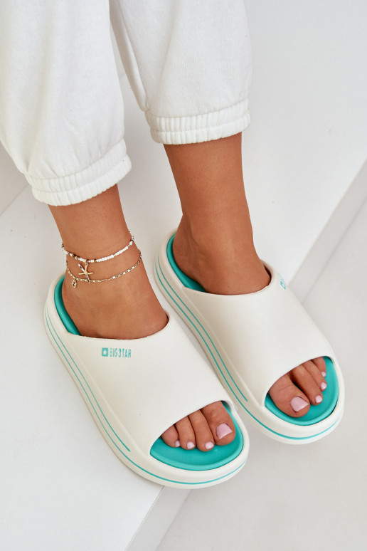 Women's Platform Slippers Big Star NN274A038 White-Mint