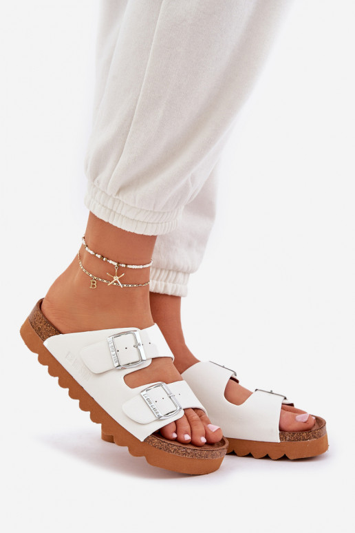 Classic women's slippers Big Star LL274480 white