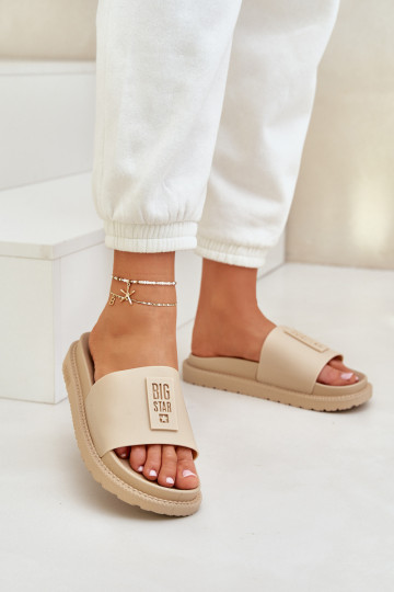 Ladies Slippers Big Star LL274A210 Beige 2