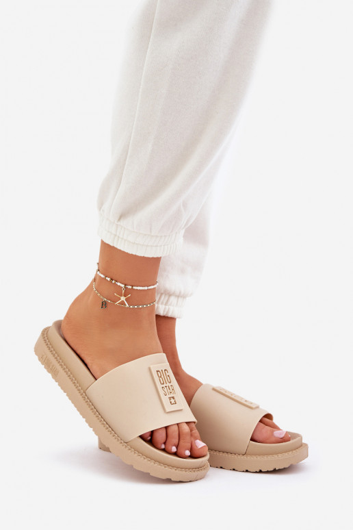Ladies Slippers Big Star LL274A210 Beige