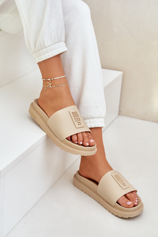 Ladies Slippers Big Star LL274A210 Beige