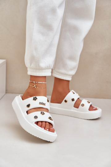 Foam Women's Slippers With Clips White Ravanala 2