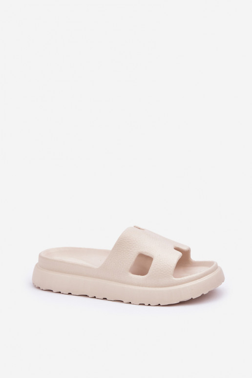 Foam Slippers With Cutouts Light Beige Neladith