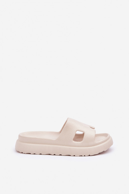 Foam Slippers With Cutouts Light Beige Neladith