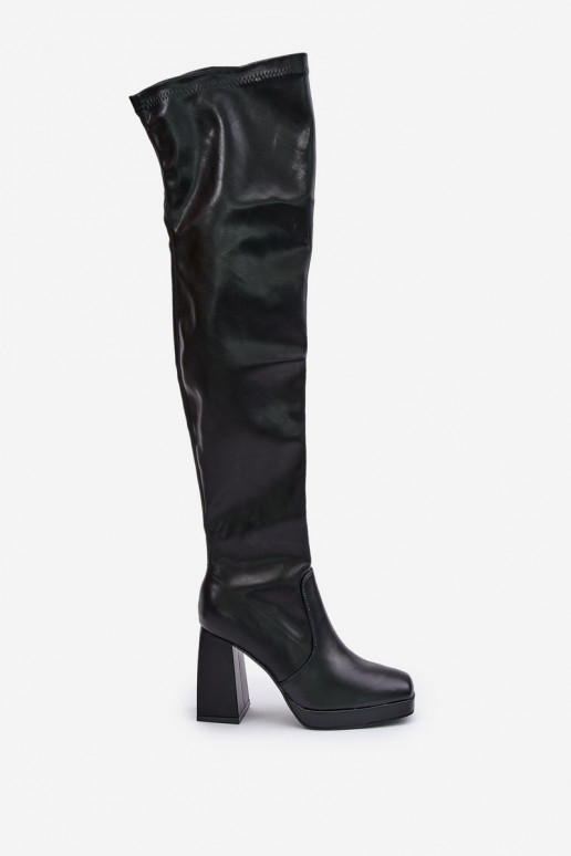 Knee High Heeled Boots Black Liatheia Knee High Heeled Boots Black Liatheia