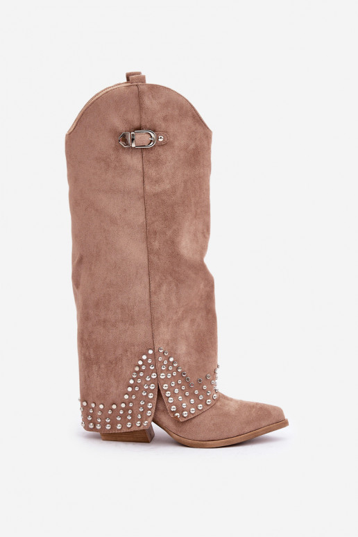 Knee-high Boots With Rolled Shaft On... Knee-high Boots With Rolled Shaft On...