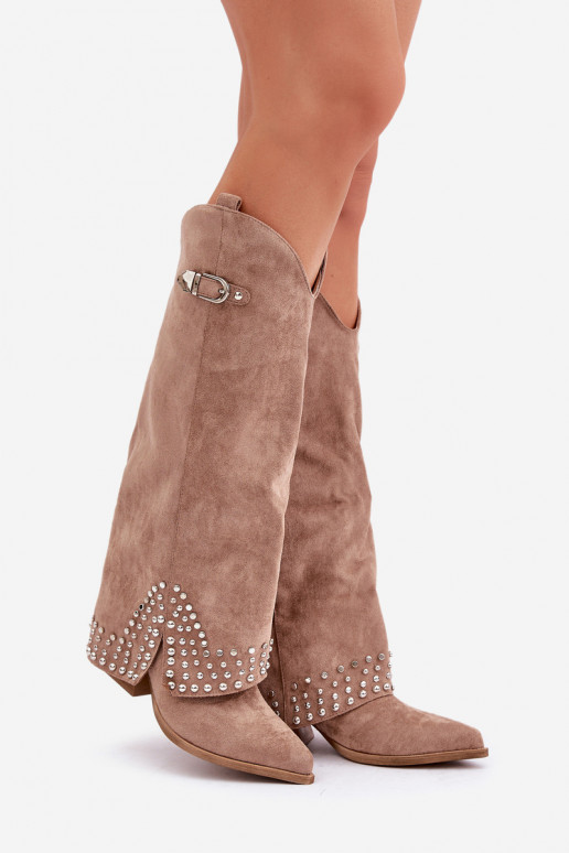 Knee-high Boots With Rolled Shaft On... Knee-high Boots With Rolled Shaft On...