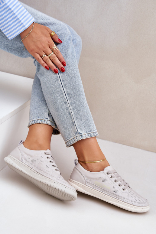 Women's Leather Sneakers Grey Cloesa Women's Leather Sneakers Grey Cloesa