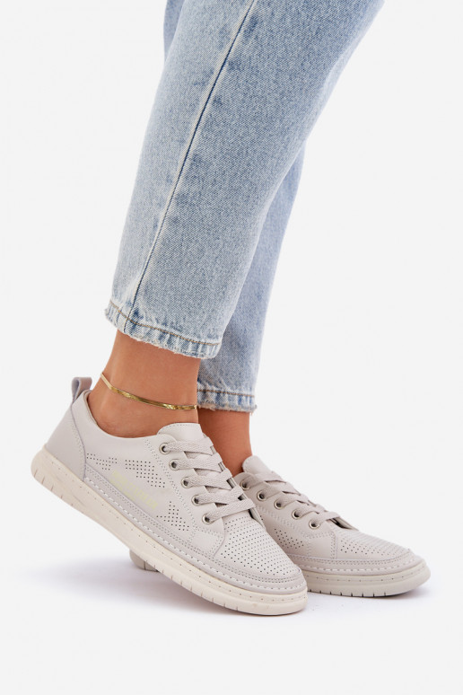 Women's Leather Sneakers Grey Cloesa Women's Leather Sneakers Grey Cloesa